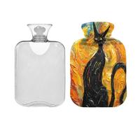 Van Gogh Style - Botella de agua caliente de viaje con tapa suave de 2 L, bolsa de agua caliente para dolores musculares, calambres menstruales, bolsa para agua Caliente