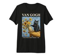 Van Gogh Sunflowers Cat Art Parody Funny Art Vintage Poster Camiseta Premium