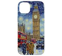 Van Goghs Londres BigBen Noche Invierno Autobuses Óleo Arte Carcasa para iPhone 14 Plus