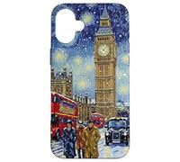 Van Goghs Londres BigBen Noche Invierno Autobuses Óleo Arte Carcasa para iPhone 16 Plus