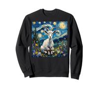 Van Gogh's Starry Night Style Día de la Tierra Cabra Wildlife Art Sudadera