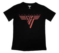 Van Halen Classic Red Band Logo Womens Boyfriend Fit T Shirt, Negro, XL