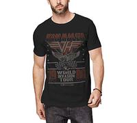 Van Halen World Invasion Tour 1980 Hombre Camiseta Negro L 100% algodón Vorne Bedruckt Regular