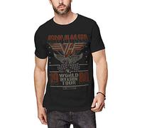 Van Halen World Invasion Tour 1980 Hombre Camiseta Negro M, 100% algodón, Regular