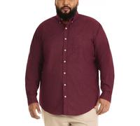 Van Heusen Big and Tall Wrinkle Free Long Sleeve Button Down Shirt Camisa Abotonada, Puerto Rojo, XL Alto para Hombre