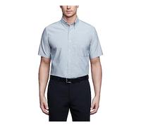 Van Heusen Camisa de Vestir de Manga Corta para Hombre, Ajuste Regular, Oxford, Color Liso, Greystone, S