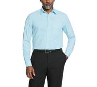 Van Heusen Men's Poplin Regular Fit Solid Point Collar Dress Shirt, Mist, 18" Neck 32"-33" Sleeve