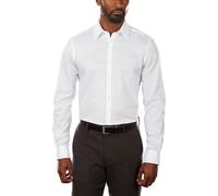 Van Heusen - Camisa de vestir elástica de corte ceñido para hombre con cuello flexible, Blanco, 16" Neck 34"-35" Sleeve