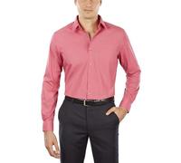 Van Heusen - Camisa de vestir entallada para hombre (popelina), color liso, Desert Rose, 17.5" Neck 34"-35" Sleeve
