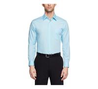 Van Heusen - Camisa de vestir entallada para hombre (popelina), color liso, Mist, 16.5" Neck 34"-35" Sleeve