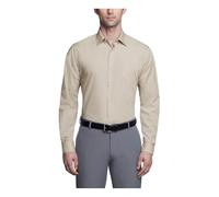 Van Heusen - Camisa de vestir entallada para hombre (popelina), color liso, Piedra, 15" Neck 32"-33" Sleeve