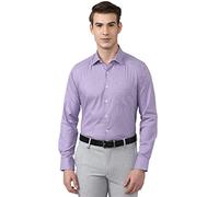 Van Heusen - Camisa de vestir entallada para hombre (popelina), color liso, Terciopelo morado, 16" Neck 32"-33" Sleeve
