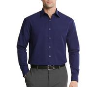 Van Heusen - Camisa de vestir para hombre, ajuste regular - Azul - 39.37 cm cm cuello/81.28/83.82 cm manga (M)