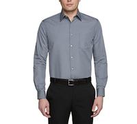 Van Heusen - Camisa de vestir para hombre, ajuste regular - Gris - 46 cm cuello 86/ 89 cm manga (XXL)