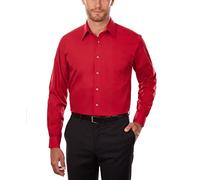 Van Heusen - Camisa de vestir para hombre, ajuste regular - Rojo - 43 cm cuello 86/ 89 cm manga (XL)
