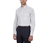 Van Heusen - Camisa de Vestir para Hombre, Corte Normal, Estampado a Rayas, Gris (Iced Grey), 18.5" Neck 32"-33" Sleeve