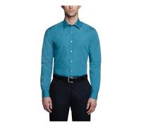 Van Heusen - Camisa de Vestir para Hombre (Popelina), Color Liso - Azul - 39.37 cm cuello/81.28/83.82 cm Manga (M)