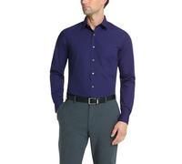 Van Heusen - Camisa de vestir para hombre (popelina), color liso - Azul - 41.91 cm cuello/91.44/93.98 cm manga (L)