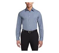 Van Heusen - Camisa de vestir para hombre (popelina), color liso - Gris - 44 cm cuello 81/ 84 cm manga (XL)