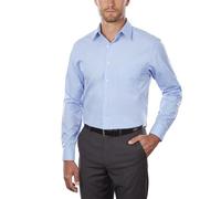 Van Heusen Camisas de vestir de popelina para hombre, ajuste alto, Azul (Cameo Blue), 18" Neck 35"-36" Sleeve