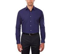 Van Heusen Camisas de vestir de popelina para hombre, ajuste alto, Azul persa, 17" Neck 35"-36" Sleeve