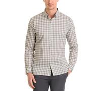 Van Heusen Classic Fit Stain Shield Never Tuck Stretch Pattern Button Down Shirt Camisa Abotonada, Chinchilla Plaid, M Hombres