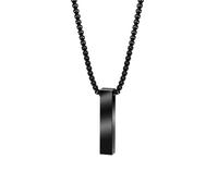 Van Heusen Collar con colgante de barra vertical grabable en 3D, Acero inoxidable, No es una piedra preciosa
