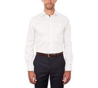 Van Heusen Camisa de Vestir de Ajuste Regular con Cuello Flexible elástico sólido, Blanco, 42 cm Hals 86 cm-89 cm Ärmel para Hombre