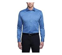 Van Heusen Dress Shirt Regular Fit Flex Collar Stretch Solid Camisa de Vestir, BLU Polvere, Large para Hombre