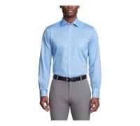 Van Heusen Dress Shirt Regular Fit Flex Collar Stretch Solid Camisa de Vestir, Blue Frost, 41 cm Collo 81 cm-84 cm Manica para Hombre