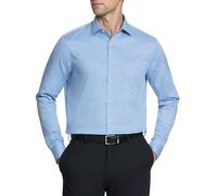 Van Heusen Dress Shirt Regular Fit Flex Collar Stretch Solid Camisa de Vestir, Blue Frost, 41 cm Collo 81 cm-84 cm Manica para Hombre