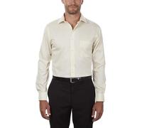 Van Heusen Dress Shirt Regular Fit Flex Collar Stretch Solid Camisa Esmoquin, Beige, L Hombres