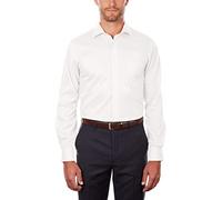 Van Heusen Dress Shirt Regular Fit Flex Collar Stretch Solid Camisa Esmoquin, Blanco, XXL-47 cm Cuello 89/91 cm Manga Hombres