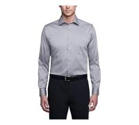 Van Heusen Dress Shirt Regular Fit Flex Collar Stretch Solid Camisa Esmoquin, Gris Grey Mist, 44 cm Cuello 91/94 cm Manga (XL) Hombres