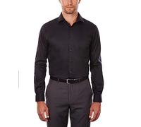 Van Heusen Dress Shirt Regular Fit Flex Collar Stretch Solid Camisa Esmoquin, Negro, XXL-47 cm Cuello 89/91 cm Manga Hombres