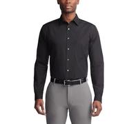 Van Heusen Dress Shirt Regular Fit Poplin Solid Camisa de Vestir, Negro, 47 cm Cuello 81 cm-84 cm Manga para Hombre
