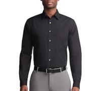 Van Heusen Dress Shirt Regular Fit Poplin Solid Camisa de Vestir, Negro, 47 cm Cuello 81 cm-84 cm Manga para Hombre