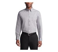 Van Heusen Dress Shirts Regular Fit Silky Poplin Solid Camisa de Vestir, Pizarra, XL para Hombre