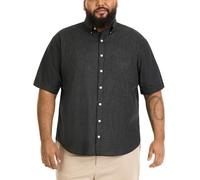 Van Heusen Hombre 50W5770 Manga Corta Camisa de Botones - Negro - 4X Alto