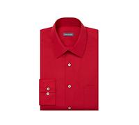 Van Heusen Men's Big and Tall Dress Shirt Regular Fit Poplin Solid, Flame, 18" Neck 36"-37" Sleeve