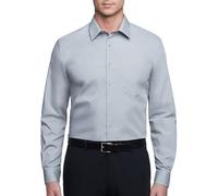 Van Heusen Men's Big Tall Poplin Regular Fit Solid Point Collar Dress Shirt, Grey Stone, 18" Neck 36"-37" Sleeve