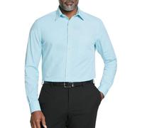 Van Heusen Men's Poplin Regular Fit Solid Point Collar Dress Shirt, Mist, 17.5" Neck 34"-35" Sleeve