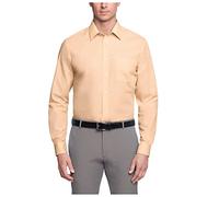 Van Heusen Men's Poplin Regular Fit Solid Point Collar Dress Shirt, Scallop, 16.5" Neck 34"-35" Sleeve