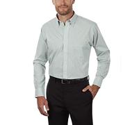 Van Heusen Men's Regular Fit Gingham Button Down Collar Dress Shirt, Green Chicory, Small