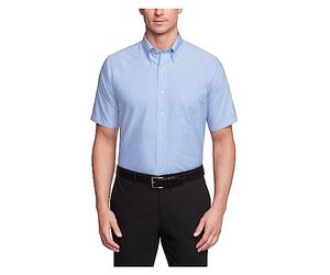 Van Heusen Men's Short-Sleeve Oxford Dress Shirt, Blue, 16.5"
