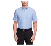 Van Heusen Men's Short-Sleeve Oxford Dress Shirt, Blue, 17.5"