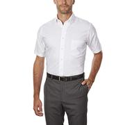Van Heusen Men's Short-Sleeve Oxford Dress Shirt, White, 15"