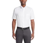 Van Heusen Men's Short-Sleeve Oxford Dress Shirt, White, 16.5"