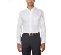 Van Heusen Regular Fit Twill Solid Button Down Collar Dress Shirt Camisa de Vestir, Color Blanco, XXL para Hombre
