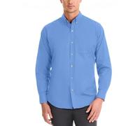 Van Heusen Wrinkle Free Long Sleeve Button Down Shirt Camisa Abotonada, Riviera Azul, XL para Hombre